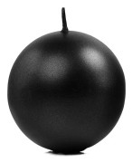 Metalliskt Svart Kulformat Stearinljus 8 cm