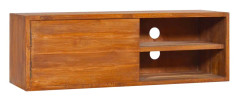 Väggmonterad TV-bänk 180x30x30 cm massiv teak - Brun