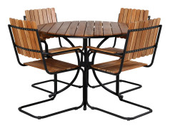 Holmsund Matgrupp Rund Ø103cm + 4 Matstolar Acacia
