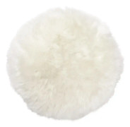 Skinnwille, Gently Sittplätt fårskinn ø34 cm White