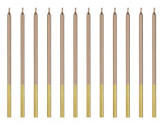 12 St Guld Färgade Kakljus 14 cm