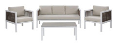 COLUMBERO Loungegrupp Utomhus 5-sits Vit/Brun -