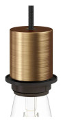Creative cables Kit lamphållare E27 halv gängad med dold dragavlastare satin brons
