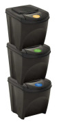 Staplingsbara soptunnor 3 st antracit 75 L