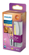 Philips - LED-glödlampa med filament - form: B35 - klar finish - E14 - 2.5 W (motsvarande 25 W) - klass D - varmt vitt ljus - 2200-2700 K