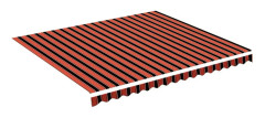 Markisväv orange och brun 4x3,5 m - Flerfärgad