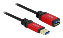 Delock USB-kabel USB 3.2 Gen1 (USB 3.0) USB-A kontakt, USB-A uttag 2.00 m Röd, Svart