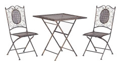 Trädgård Bistro Set 2 st Stolar i Svart Järn Fällbara UV Rostfritt Stål Fransk Retro Stil