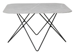 TRISTAR Soffbord 80 cm Marmor/Grå/Svart