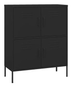 Förvaringsskåp svart 80x35x101,5 cm stål - Svart