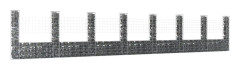 vidaXL U-formad gabionkorg med 8 stolpar järn 860x20x150 cm