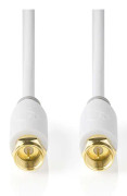 Satellite & Antenn kabel | F Hane | F Hane | Guldplaterad | 75 Ohm | Enskaligt skydd | 10.0 m | Rund | PVC | Vit | Kartong med fönster