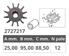 Jabsco Original Impeller 17936-21676 Durchsichtig 25 x 95 x 88.5 mm