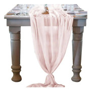 10ft Rosa Chiffong Bordlöpare 29x120 Tum Bröllopslöpare Genomskinlig Bröllopsduschar Dekorationer