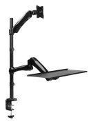 LogiLink Sit-Stand Workstation Justerbar Monitor-tangentbordsarm Skärmstorlek: 13"-27" Skrivbordsmonterbar