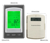 Inomhus/Utomhus LED Elektronisk Termometer Temperatur Fuktighetsmätare med Väderprognos