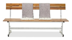 Lie Trädgrådsbänk 180 cm Brun/Krom