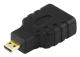 Deltaco HDMI High Speed w/ Ethernet adapter, Micro HDMI ma - HDMI fe