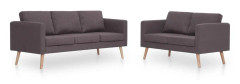 Soffgrupp 2 delar tyg taupe - Brun