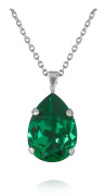 Caroline Svedbom - Mini Drop Necklace Rhodium Majestic Green