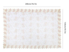 Rund Polyester-dukskydd för soffbord med spets för hem- och bröllopsdekoration Beige 150x200cm