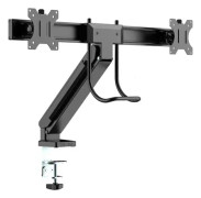 Multibrackets M Slim Basic Dual - Monteringssats - artikulerande - för 2 LCD-skärm/böjd LCD-skärm - svart - skärmstorlek: 17"-32" - disk-monteringsba