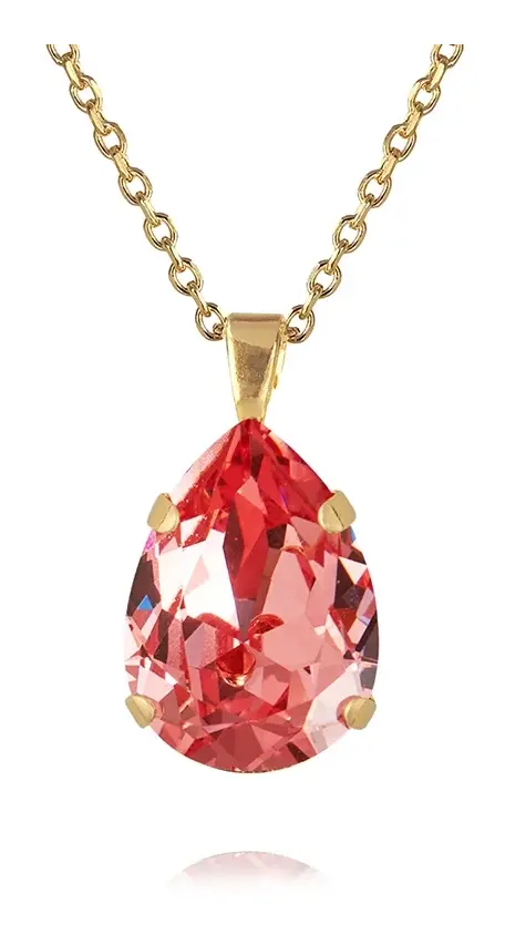 Caroline Svedbom - Classic Drop Necklace Gold Rose Peach