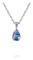 Caroline Svedbom - Petite Drop Necklace Rhodium Lapis