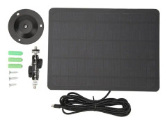 RV Solpanel Mono Hög Effektiv Solbatteriladdare Panel med Fäste 3 Meter Laddningskabel för RV Utomhuskameraövervakning 10W Kvadrat