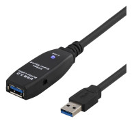 USB 3.0 förlängningskabel A ha-A ho Aktiv Svart 5m