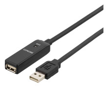 USB 2.0 förlängningskabel A ha-A ho Aktiv Svart 5m