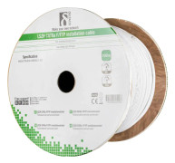 Deltaco installationskabel F/FTP CAT6A, LSZH, vit, 100m