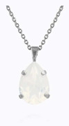 Caroline Svedbom - Mini Drop Necklace Rhodium White Opal