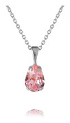 Caroline Svedbom - Petite Drop Necklace Rhodium Light Rose