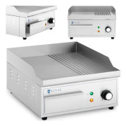 Elgrill, slät, räfflad grillplatta, 360 x 380 mm, 2000 W