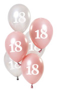 18-års Ballonger Rosa & Silver
