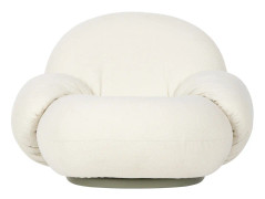 Gubi - Pacha Outdoor Lounge Chair with armrest - Fully Upholstered, Swivel, PG. B Limonta Lorkey 40 - Matstolar utomhus - Pierre Paulin - Vit - Textilmaterial