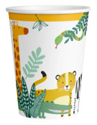 8 PAPPKUPPAR WILD NATURE SAFARI 25CL Flerfärgad