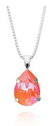 Caroline Svedbom - Mini Drop Necklace Rhodium Orange Glow Delite
