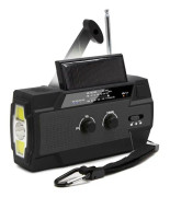 Nödradio PRO med Powerbank och solceller, 4000maH , AM/FM, LED ficklampa, SOS-knapp, arbetslampa