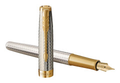 Parker Sonnet, Guld, Silver, Svart, Nickel, Palladium, Silver, Kursiv spets, Guld, Fin