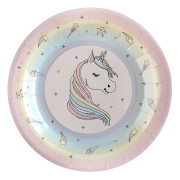 Papperstallrikar Unicorn Pastell