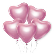 Ballongset Hjärtan Rosa 6-pack