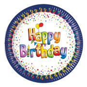 Happy Birthday Multicolor Papperstallrikar
