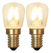 Päronlampa LED 2p filament 1,3W 90lm 2100K E14