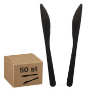 Svarta Plastknivar 50-pack