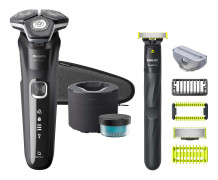 Philips 5000 Series S5898 - Rakapparat - sladdlös - mörk krom - med Phillips OneBlade