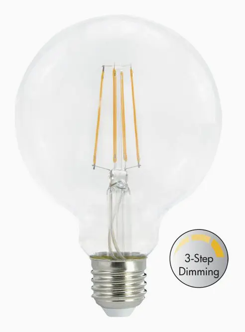 Airam LED Glob 95mm E27 3-stegs dimbar filament