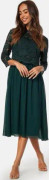 Bubbleroom Occasion Lace Midi Dress Dark green 34