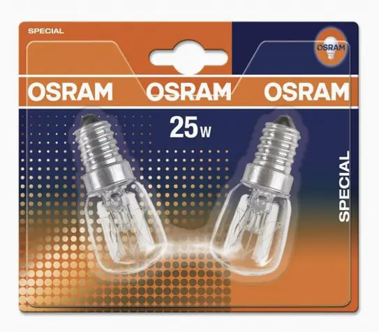 Päronlampa 2-pack glödljus 25W Osram